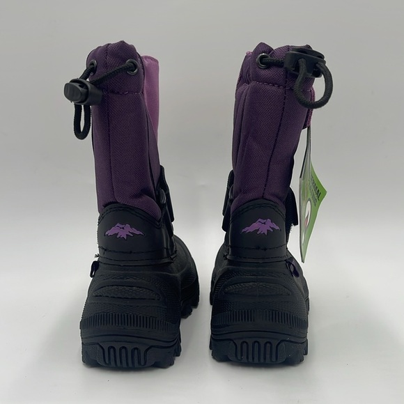 NWT Tundra Kids Thermal Snow Boots – Black/Purple Size 8 - Picture 4 of 15